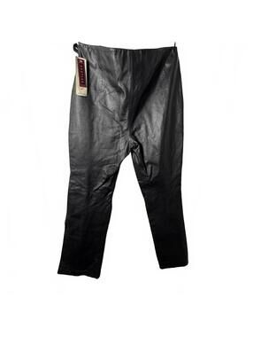 RALPH LAUREN NWT Genuine Black LEATHER Bootleg Pants Wms SZ 12. Luxury Y2K NWT